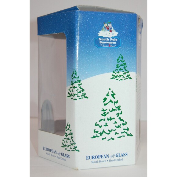 LARGE NORTH POLE SNOWMAN EUROPEAN SANTA'S BEST BLOWN GLASS CHRISTMAS ORNAMENT 7" - Picture 8 of 12